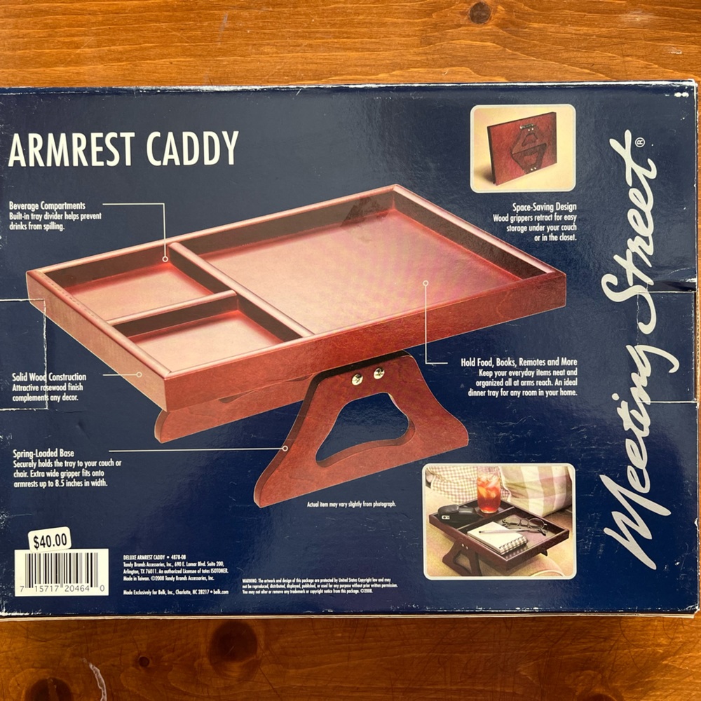 Armrest Caddy/Tray - NWT